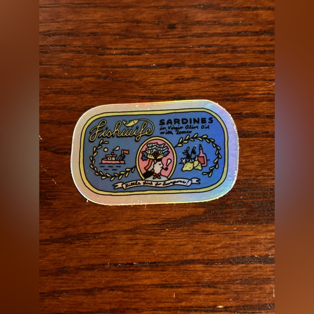 New Fishwife Iridescent First tin sticker